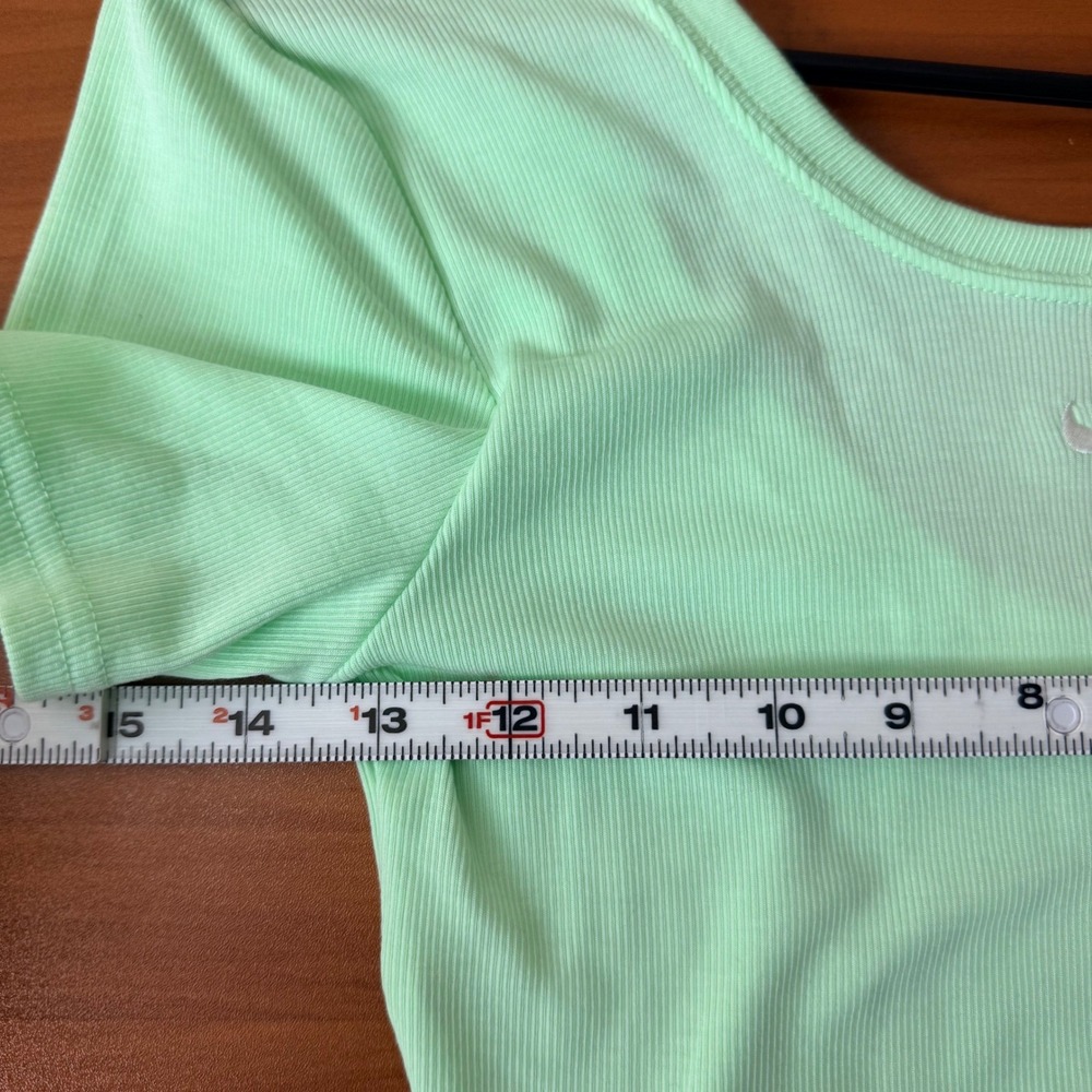 Nike Womens Sportswear Essential Ribbed‎ Crop Top Spring Green - Picture 4 of 8